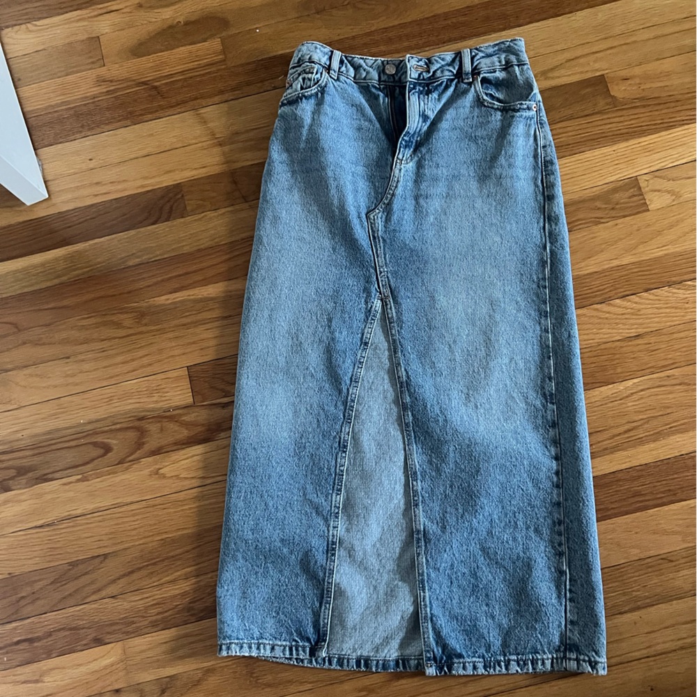 Garage Light Blue Denim Skirt with slit!